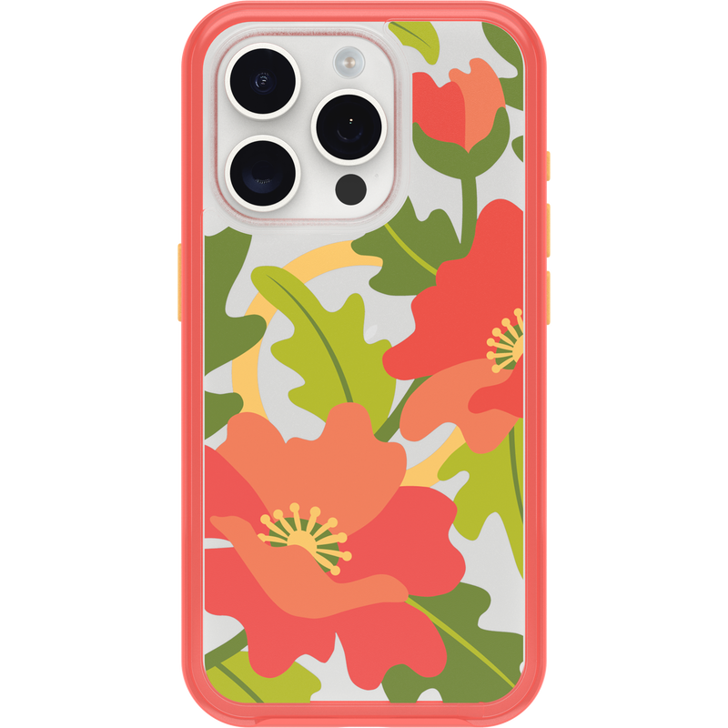 product image 2 - iPhone 15 Pro Hülle Symmetry Series Clear für MagSafe Fluttering Flora
