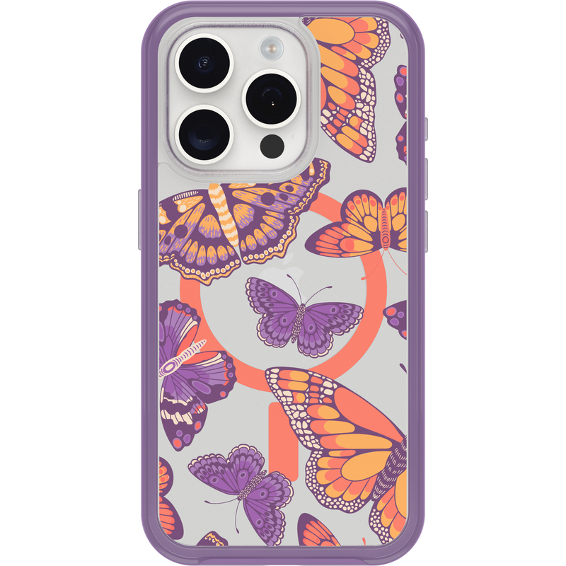 product image 2 - iPhone 15 Pro Hülle Symmetry Series Clear für MagSafe Fluttering Flora