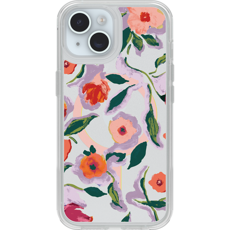 product image 1 - iPhone 16e/15/14/13 Hülle Symmetry Series Clear für MagSafe Confetti of Blossoms