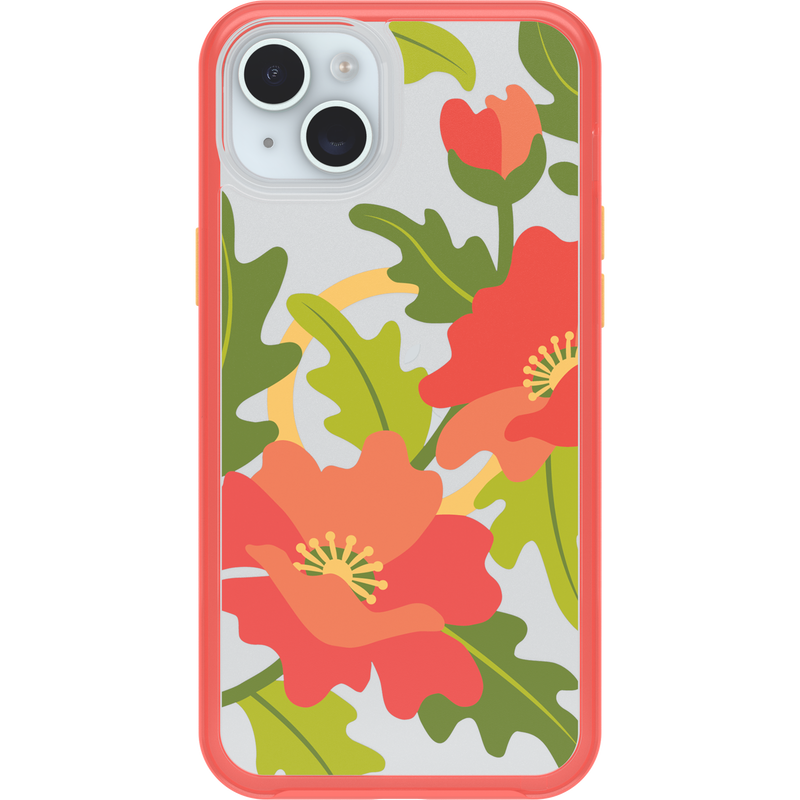 product image 2 - iPhone 14 Plus och iPhone 15 Plus Skal Symmetry Series Clear för MagSafe Fluttering Flora