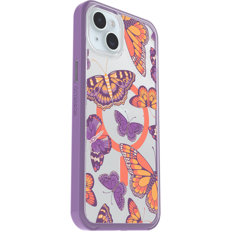 product image 3 - iPhone 14 Plus och iPhone 15 Plus Skal Symmetry Series Clear för MagSafe Fluttering Flora