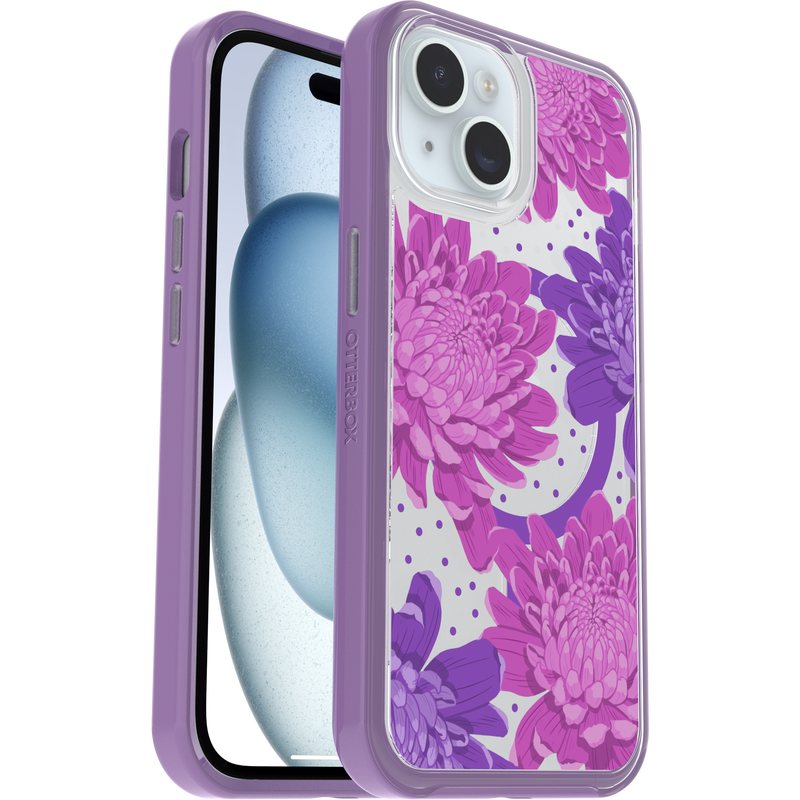 product image 1 - iPhone 16e und iPhone 15/14/13 Hülle Symmetry Series Clear für MagSafe Fluttering Flora