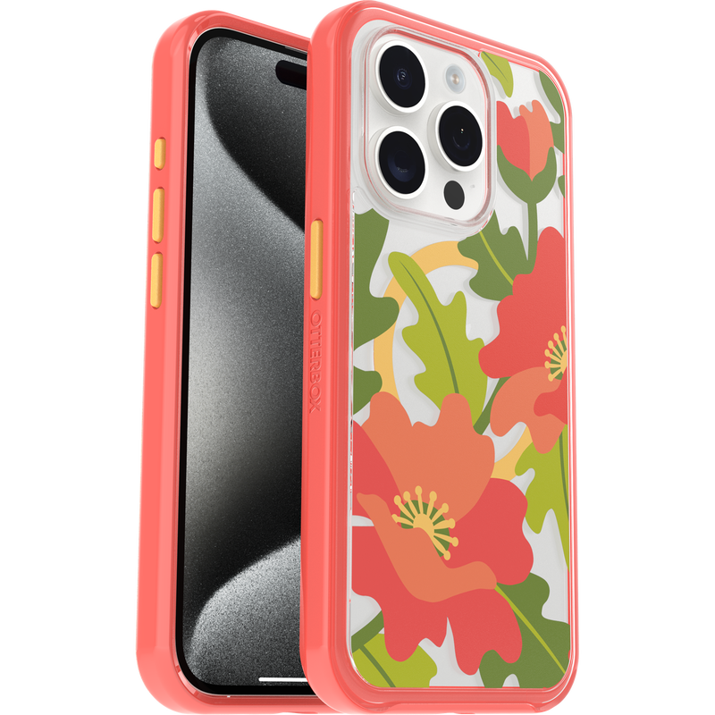 product image 1 - iPhone 15 Pro Hülle Symmetry Series Clear für MagSafe Fluttering Flora