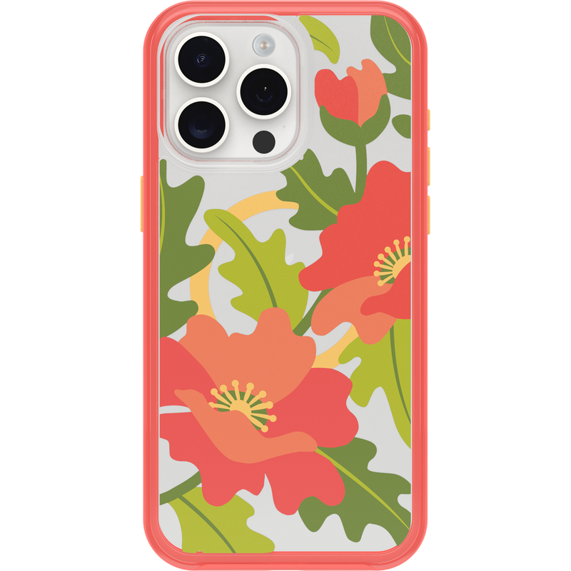 product image 2 - Coque iPhone 15 Pro Max Symmetry Series Clear pour MagSafe Fluttering Flora