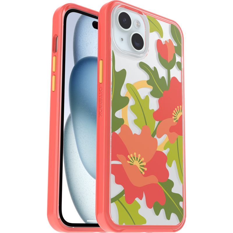 product image 1 - iPhone 14 Plus och iPhone 15 Plus Skal Symmetry Series Clear för MagSafe Fluttering Flora