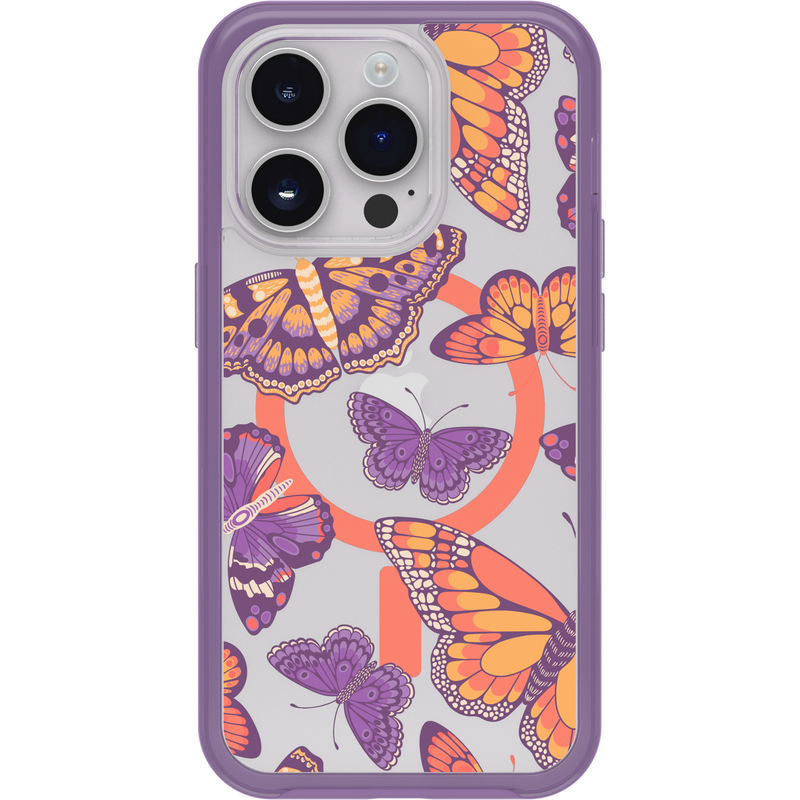 product image 2 - iPhone 14 Pro Hülle Symmetry Series Clear für MagSafe Fluttering Flora