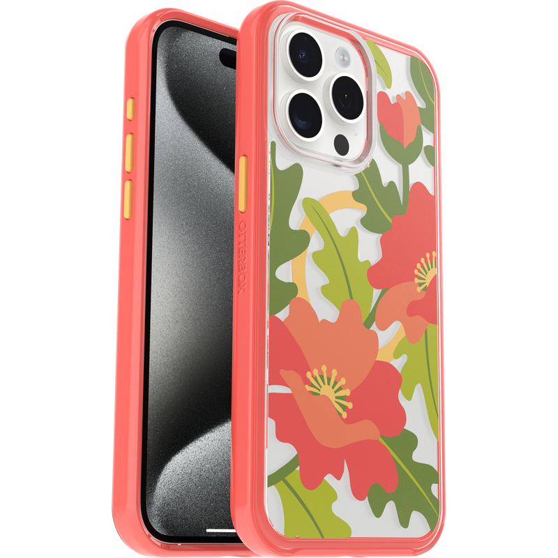 product image 1 - Coque iPhone 15 Pro Max Symmetry Series Clear pour MagSafe Fluttering Flora