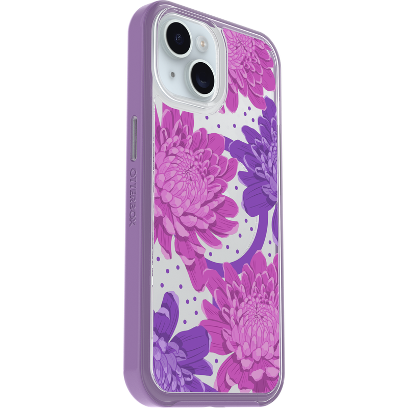 product image 3 - iPhone 16e und iPhone 15/14/13 Hülle Symmetry Series Clear für MagSafe Fluttering Flora