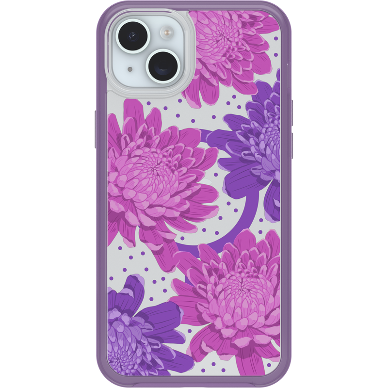 product image 2 - iPhone 14 Plus och iPhone 15 Plus Skal Symmetry Series Clear för MagSafe Fluttering Flora